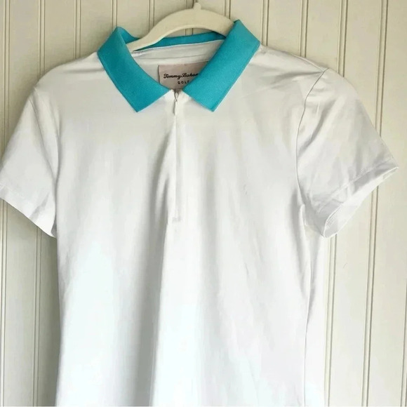 Tommy Bahama Size S White and Blue Collared Golf Polo Shirt NEW! - Picture 2 of 5